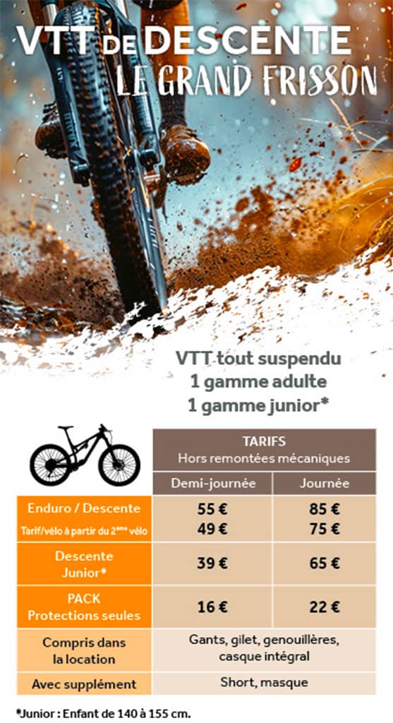 Tarifs Locations VTT et Trottinettes